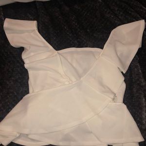 White peplum top